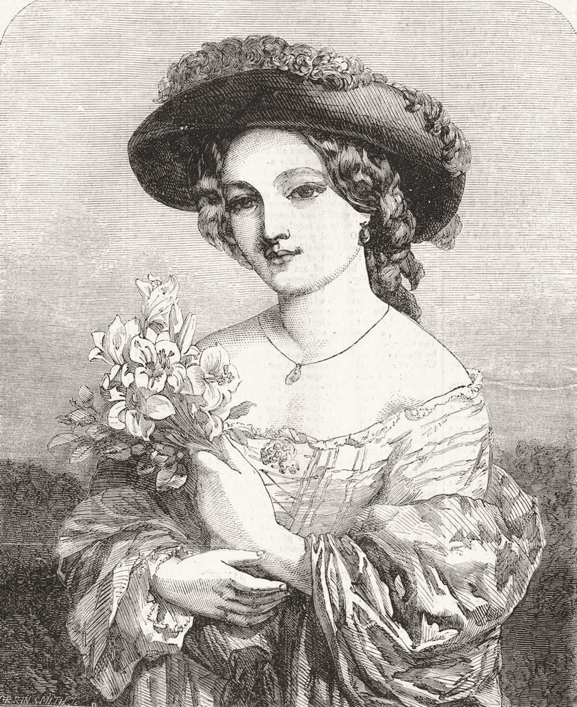 FLOWERS. The Lily 1856 old antique vintage print picture